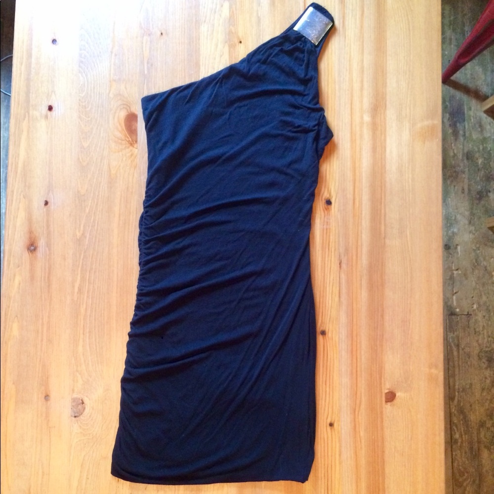 Black Mini One-Shoulder Dress